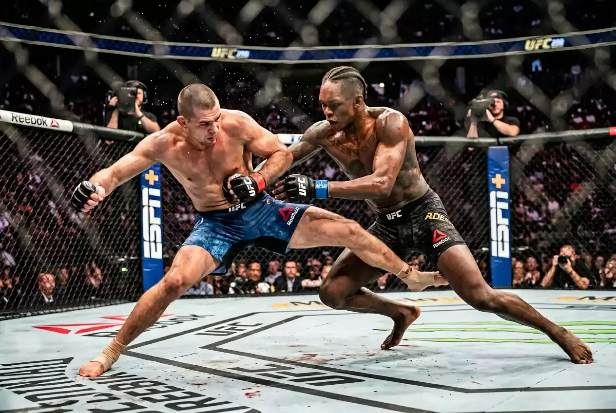 MMA-Kämpfer im Grappling-Austausch im UFC Octagon