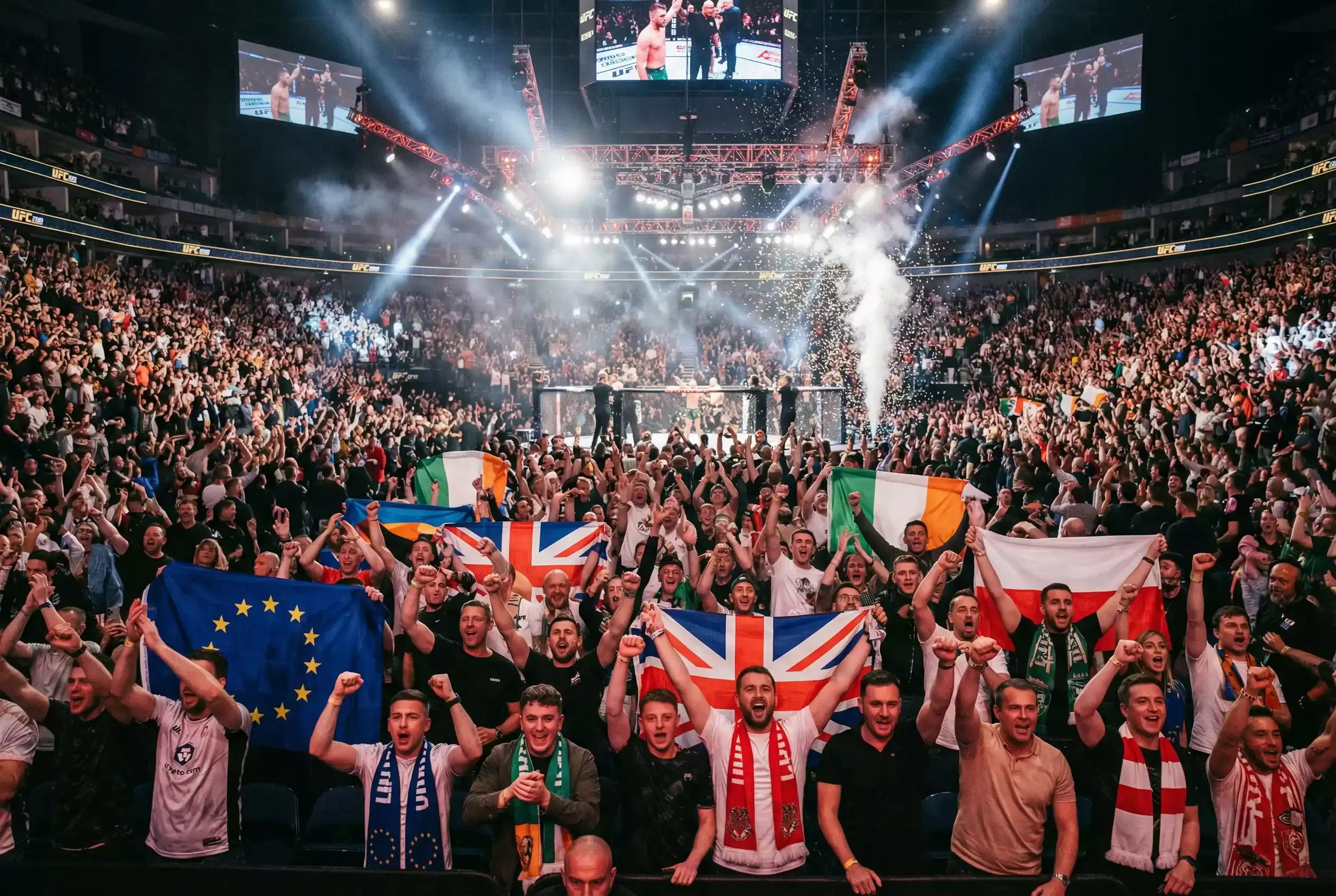 UFC-Event mit begeistertem europäischem Publikum in einer Arena